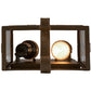 Meyda Lighting Monte Cristo 10" 2-Light Rustic Iron Wall Sconce With Amber Mica Shade Glass