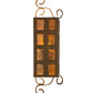 Meyda Lighting Monte Cristo 10" 2-Light Rustic Iron Wall Sconce With Amber Mica Shade Glass