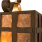 Meyda Lighting Monte Cristo 10" 2-Light Rustic Iron Wall Sconce With Amber Mica Shade Glass