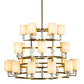 Meyda Lighting Montecito 60" 24-Light LED Brass Powder Coat Ritz Chandelier With Clear & Beige Shade