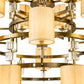 Meyda Lighting Montecito 60" 24-Light LED Brass Powder Coat Ritz Chandelier With Clear & Beige Shade