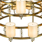 Meyda Lighting Montecito 60" 24-Light LED Brass Powder Coat Ritz Chandelier With Clear & Beige Shade