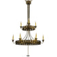 Meyda Lighting Montgomery 48" 9-Light 2-Tier Dark Smoke Chandelier With Faux Candlelight