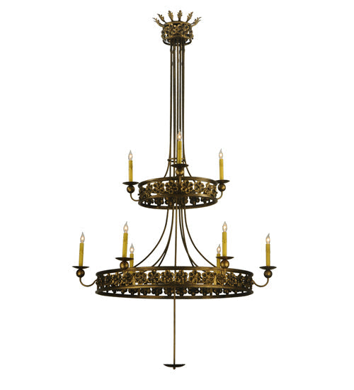 Meyda Lighting Montgomery 48" 9-Light 2-Tier Dark Smoke Chandelier With Faux Candlelight