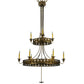 Meyda Lighting Montgomery 48" 9-Light 2-Tier Dark Smoke Chandelier With Faux Candlelight