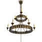 Meyda Lighting Montgomery 48" 9-Light 2-Tier Dark Smoke Chandelier With Faux Candlelight