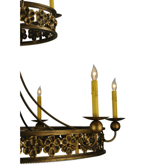 Meyda Lighting Montgomery 48" 9-Light 2-Tier Dark Smoke Chandelier With Faux Candlelight