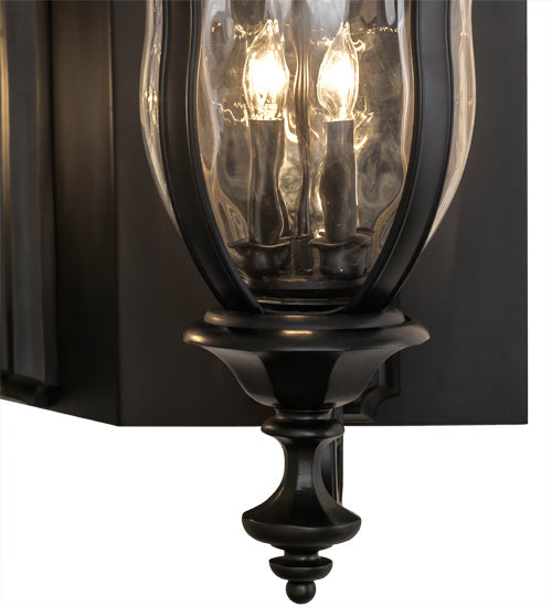 Meyda Lighting Monticello 33" 8-Light 2-Arm Black Wall Sconce With Clear Shade Glass