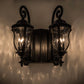 Meyda Lighting Monticello 33" 8-Light 2-Arm Black Wall Sconce With Clear Shade Glass
