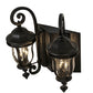 Meyda Lighting Monticello 33" 8-Light 2-Arm Black Wall Sconce With Clear Shade Glass