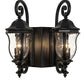 Meyda Lighting Monticello 33" 8-Light 2-Arm Black Wall Sconce With Clear Shade Glass