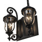 Meyda Lighting Monticello 33" 8-Light 2-Arm Black Wall Sconce With Clear Shade Glass
