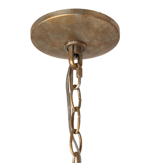 Meyda Lighting Monticello 36" 6-Light Satin Gold Chandelier With Silver Wash Shade