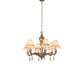 Meyda Lighting Monticello 36" 6-Light Satin Gold Chandelier With Silver Wash Shade
