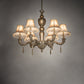 Meyda Lighting Monticello 36" 6-Light Satin Gold Chandelier With Silver Wash Shade