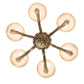 Meyda Lighting Monticello 36" 6-Light Satin Gold Chandelier With Silver Wash Shade