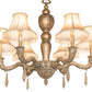 Meyda Lighting Monticello 36" 6-Light Satin Gold Chandelier With Silver Wash Shade