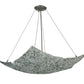 Meyda Lighting Moonscape 37" 4-Light Nickel Inverted Pendant Light With Clear and Gray Frit Shade Glass