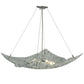 Meyda Lighting Moonscape 37" 4-Light Nickel Inverted Pendant Light With Clear and Gray Frit Shade Glass