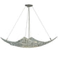 Meyda Lighting Moonscape 37" 4-Light Nickel Inverted Pendant Light With Clear and Gray Frit Shade Glass