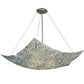 Meyda Lighting Moonscape 37" 4-Light Nickel Inverted Pendant Light With Clear and Gray Frit Shade Glass