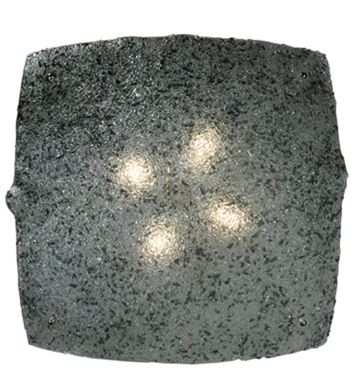 Meyda Lighting Moonscape 37" 4-Light Nickel Inverted Pendant Light With Clear and Gray Frit Shade Glass
