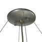 Meyda Lighting Moonscape 37" 4-Light Nickel Inverted Pendant Light With Clear and Gray Frit Shade Glass