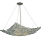 Meyda Lighting Moonscape 37" 4-Light Nickel Inverted Pendant Light With Clear and Gray Frit Shade Glass