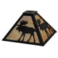 Meyda Lighting Moose 16" Textured Black Frame With Beige Iridescent Shade Glass