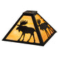 Meyda Lighting Moose 16" Textured Black Frame With Beige Iridescent Shade Glass