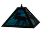 Meyda Lighting Moose 16" Textured Black Frame With Green & Blue Shade Glass