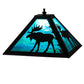 Meyda Lighting Moose 16" Textured Black Frame With Green & Blue Shade Glass