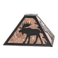 Meyda Lighting Moose 16" Textured Black Frame With Silver Mica Shade Glass