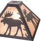 Meyda Lighting Moose 16" Textured Black Frame With Silver Mica Shade Glass