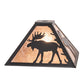 Meyda Lighting Moose 16" Textured Black Frame With Silver Mica Shade Glass
