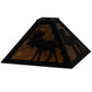 Meyda Lighting Moose 16"W x 7"H Textured Black Frame and Amber Mica Shade Glass