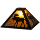 Meyda Lighting Moose 16"W x 7"H Textured Black Frame and Amber Mica Shade Glass