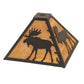 Meyda Lighting Moose 18" Textured Black Frame With Beige Shade Glass