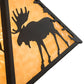 Meyda Lighting Moose 18" Textured Black Frame With Beige Shade Glass