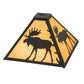 Meyda Lighting Moose 18" Textured Black Frame With Beige Shade Glass