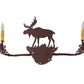 Meyda Lighting Moose 25" 2-Light Rust Wall Sconce With Amber Faux Candlelight