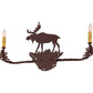 Meyda Lighting Moose 25" 2-Light Rust Wall Sconce With Amber Faux Candlelight