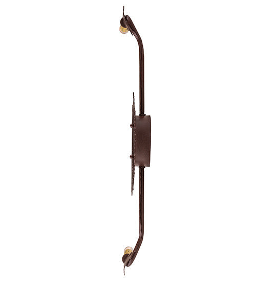 Meyda Lighting Moose 25" 2-Light Rust Wall Sconce With Amber Faux Candlelight