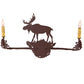 Meyda Lighting Moose 25" 2-Light Rust Wall Sconce With Amber Faux Candlelight