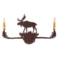 Meyda Lighting Moose 25" 2-Light Rust Wall Sconce With Amber Faux Candlelight