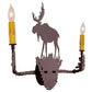 Meyda Lighting Moose 25" 2-Light Rust Wall Sconce With Amber Faux Candlelight