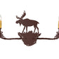 Meyda Lighting Moose 25" 2-Light Rust Wall Sconce With Amber Faux Candlelight