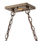 Meyda Lighting Moose 61" 9-Light Antique Copper Island Pendant Light With Amber Mica Shade Glass