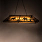 Meyda Lighting Moose 61" 9-Light Antique Copper Island Pendant Light With Amber Mica Shade Glass