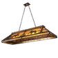 Meyda Lighting Moose 61" 9-Light Antique Copper Island Pendant Light With Amber Mica Shade Glass